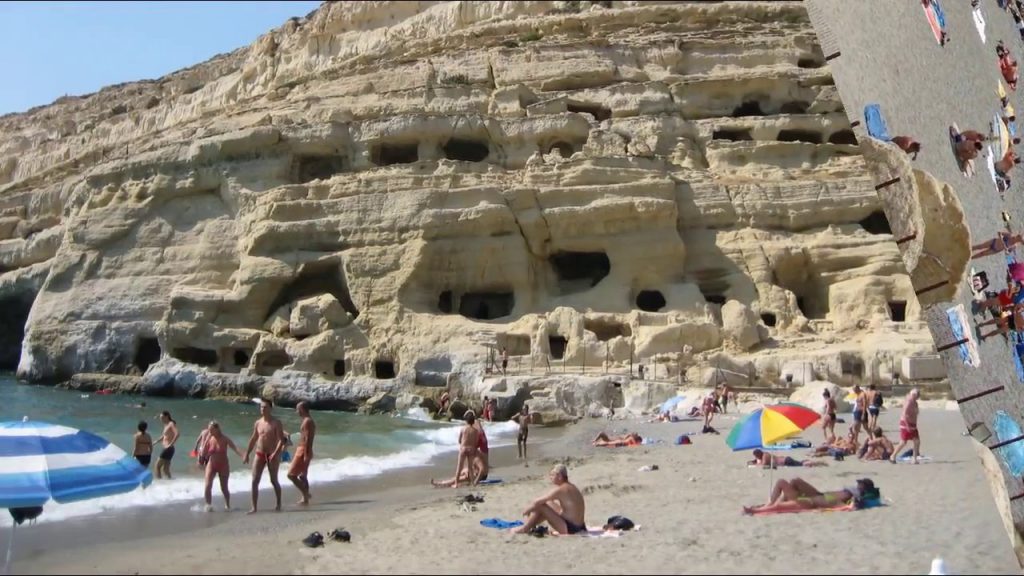 matala beach crete greece